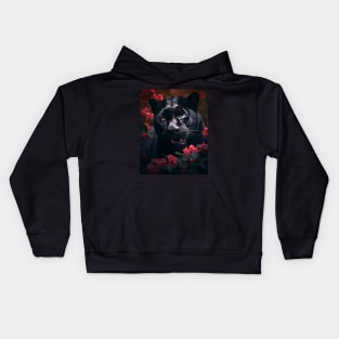 Floral Black Panther 3 Kids Hoodie